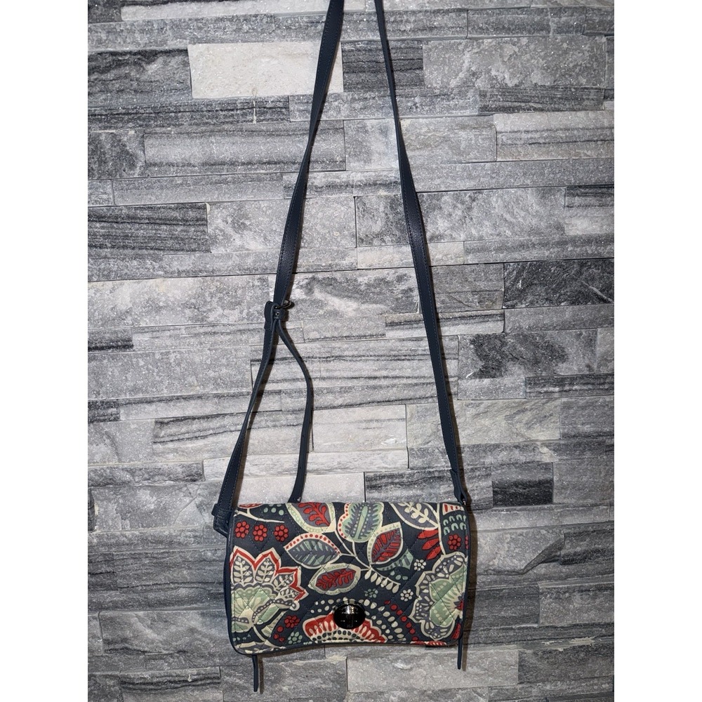 Vera Bradley Quilted Floral Crossbody Bag with Turn Lock, Inner Pockets